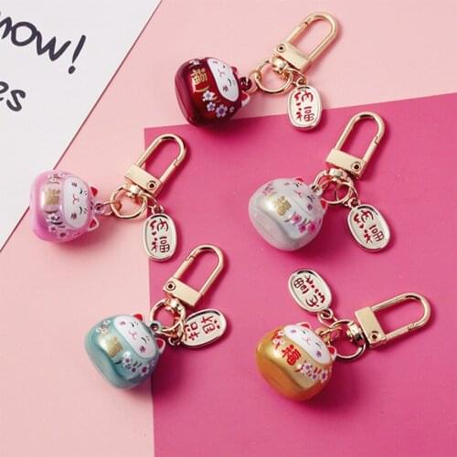 Japanese Cute Lucky Cat Earphone Decor for AirPods 1 2 Case for Samsung Galaxy Buds Live Accessories Water Sound Bell Charms