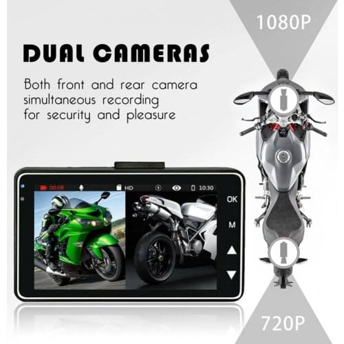 Motorcycle Dashcam Portable High Definition ABS 1080P Front Rear Dual Lens Motorcycle DVR for Driving
