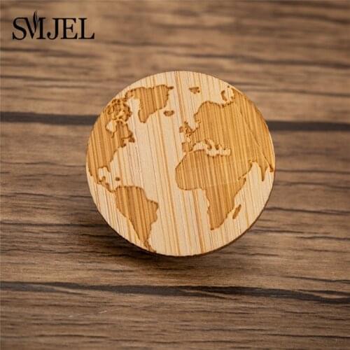 SMJEL Vintage World Map Brooches Women Geometric Round Earth Enamel Pin Broches Jackets Badges Kid Traveler Jewelry Accessories