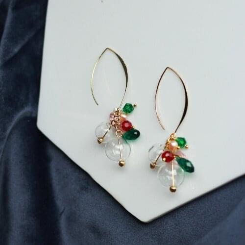 Original Design Glass Ball Korean Dangle Earrings For Women 2020 Fairy Sweet Crystal Ball Drop Earring Jewelry Earings Unique