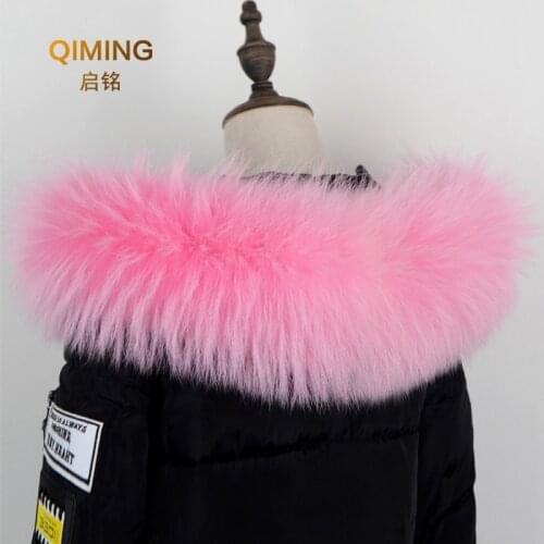 Winter raccoon fur collar scarf for park with fur Wo for men shawl stoles Luxury For men neck warm fur scarves for coat L49