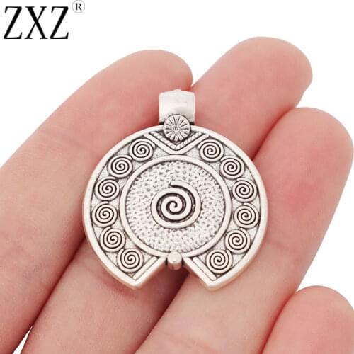 ZXZ 10pcs Tibetan Silver Spiral Swirl Vortex Design Charms Pendants Beads for Necklace Bracelet DIY Jewelry Making Findings