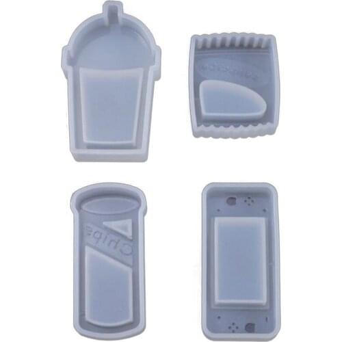 1pcs Epoxy Resin Mold Candy Bag Shaker Silicone DIY Mold Milk Tea Bottle Key Charms Jewelry Accessories Making Craft