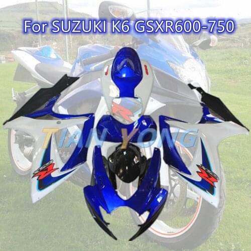 100% Injection molding bodywork set For SUZUKI GSX-R600 GSX-R750 2006 2007 blue white black Motorcycle full body fairings kit