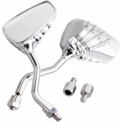 2 Pcs Universal Motorcycle Scooter Back Side Mirror Adjustable Electric Car Reversing Mirror Skull Claw Rear View Mirrors