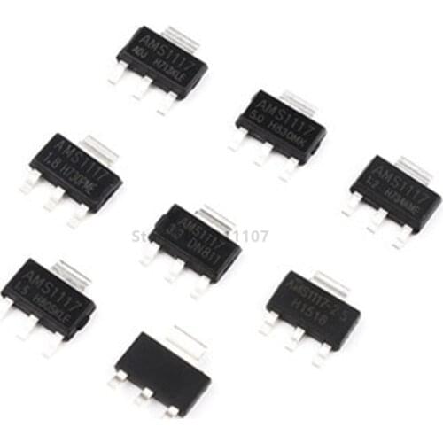 20PCS AMS1117 Series AMS1117-3.3V AMS1117-ADJ AMS1117-1.8V AMS1117-1.2V AMS1117-5.0V AMS1117-2.5V AMS1117-3.3 AMS1117-5.0