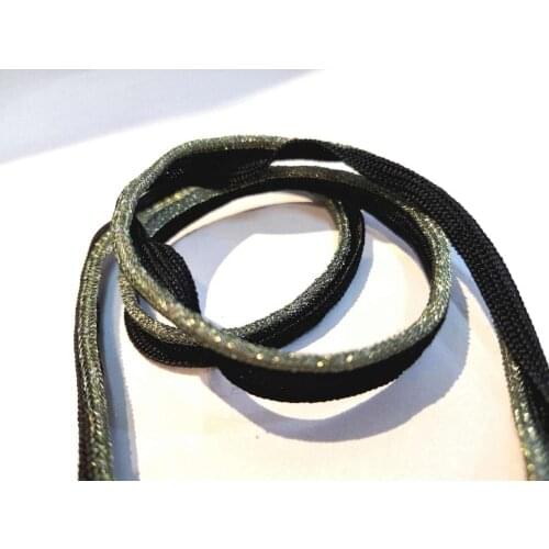 5 Yards 8mm Green and Black Glittery Piping Lip Cord Trim|Pillow Cushion Trim|Upholstery Edging Trim Sewing Supplies