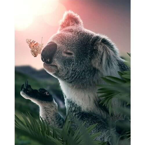 5D DIY Diamond Painting Sloth and butterfly Picture Of Rhinestone animal Full Square Home Decor Mosaic Diamond Embroidery sale