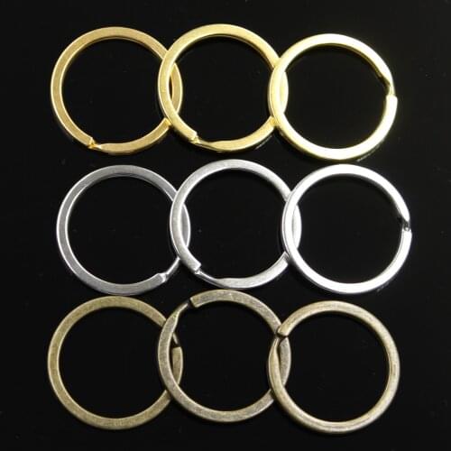 10pcs Key Ring Chain 3 Colors Gold Bronze Silver Color 30mm Round Split Metal Key Ring Chain DIY Keychain Keyrings Wholesale