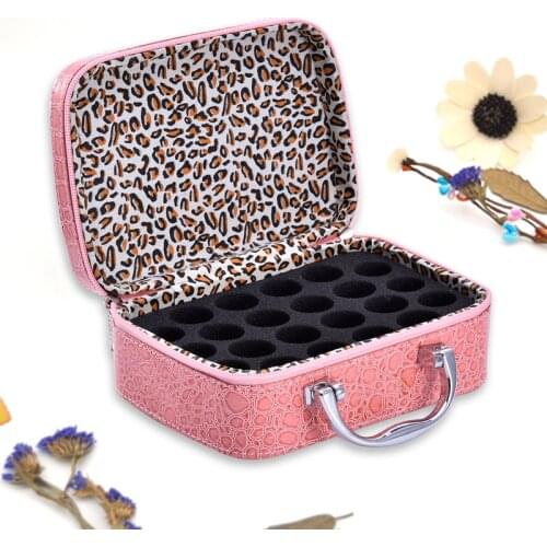 24 Slots 15ml PU Leather Essential Oil Case for DoTERRA Portable Bottle Organizer Anti-Shock Resistant Nail Polish Organizer Box