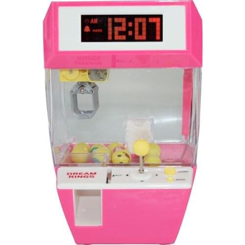Coin Operated Candy Grabber Doll Balls Catcher Board Game Fun Toys Mini Crane Claw Machine With Alarm Clock For Kids Ball Set