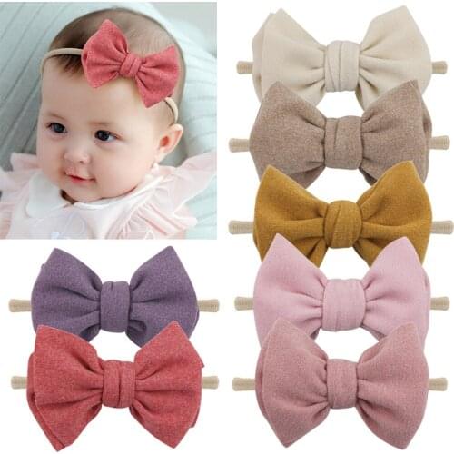 Baby Headband Bow Headbands For Girl Nylon Knotted Head Band Hairband Turban Newborn Kids Toddler Hair Accessories