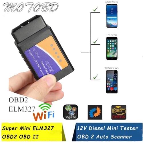 12V Diesel Mini Tester OBD 2 Auto Diagnostic Scanner Newest Original V1.5 Super Mini ELM327 OBD2 OBD II Bluetooth WIFI ELM 327