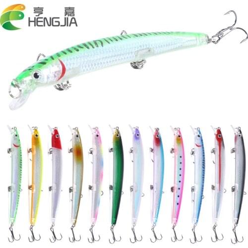 HENGJIA Minnow Fishing Lure 15.5g/13.5cm Floating Artificial Hard Bait Bass Wobblers Lures Crankbait Pike Treble Hooks Tackle