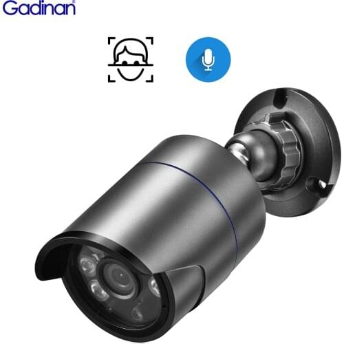 Gadinan H.265+ 4MP 5MP POE Wired IP Camera Audio Record CCTV Face Detection Waterproof IP66 Outdoor Security Video Surveillance