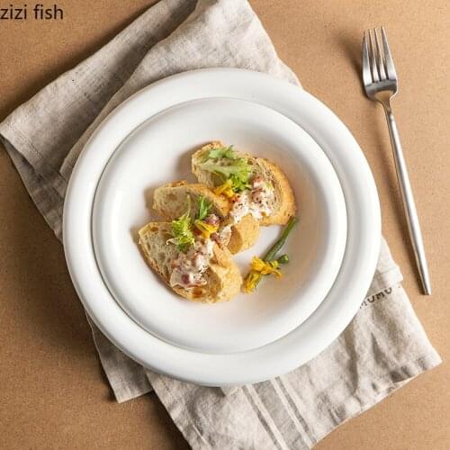 Exquisite French Ceramic Plate Soup Plate Household Cutlery Set Salad Pasta Plate Cooking Dishes Kitchen Utensils Porcelain New