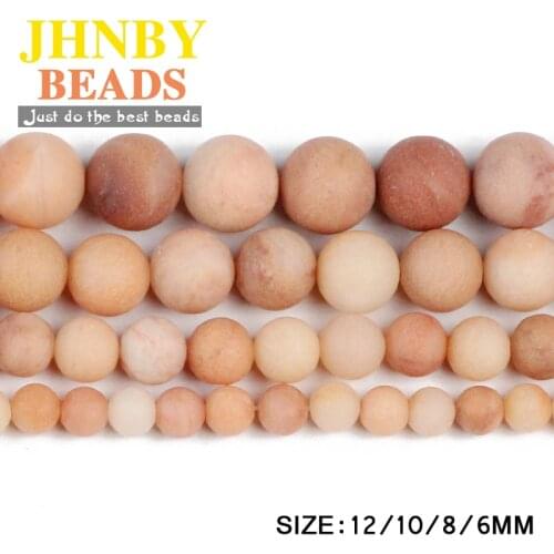 JHNBY Matte Red Aventurine High quality Natural Stone Round Loose beads ball 6/8/10/12MM Jewelry bracelet making accessories DIY