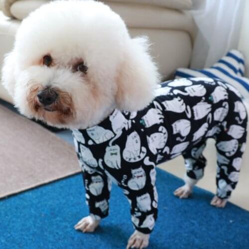Pet Dog Jumpsuit Thin 100%Cotton Overalls Printed Puppy Clothes Stretchy Pajamas For Small Dogs Chihuahua Poodle Sweatshirt