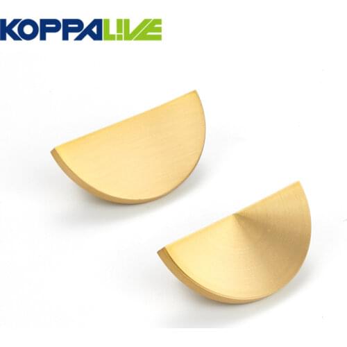 Koppalive Furniture Handles Solid Brass Semicircle Half Moon Knobs for Drawers