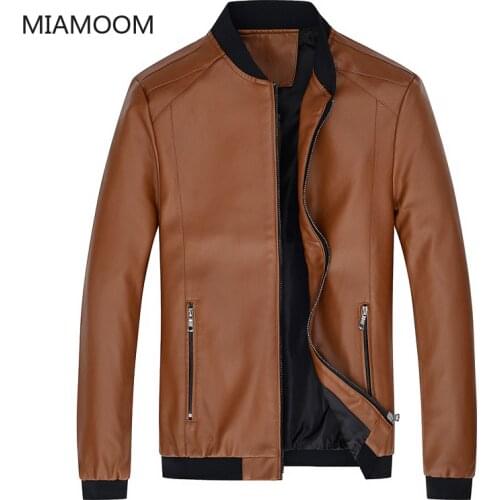 Leather Jacket Motorcycle Mens Leather Coat Mens Clothing Black Jacket 2018 New Arrival Autumn Winter Clothes