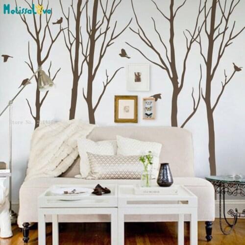 Five Winter Trees Wall Decals Home Decoration Simple Stickers Living Room Bedroom Custom One Color Murals Vinyl YT5467