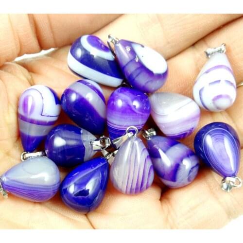 Natural stone Quartz crystal Turquoises tiger eye aventurine Onyx water drop pendant for diy Jewelry making necklace Accessories