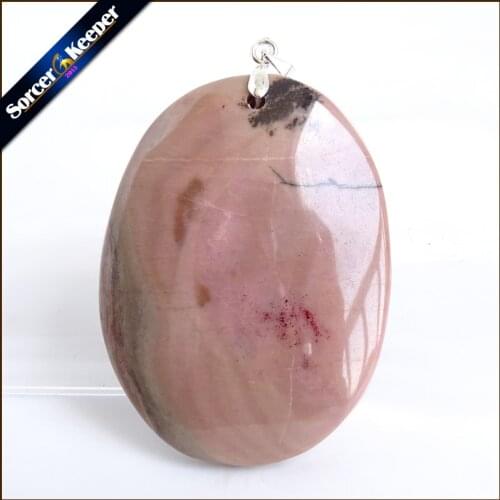 Natural Stone Real Rhodonite Stone Bijoux Vintage Diy Beads Pendant Costume Jewellery Mens Charm Necklace with Gift Box ZS346