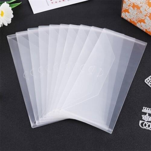 2020 New 10pcs/set Storing Transparent Bags Plastic Storage Organizer Folder Bag for Slimline Cutting Dies 10x24cm Wholesale