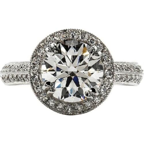 2 Carat Solid 18K Gold Hole Style Faultless Simulate Diamond Women Wedding Ring World Hot Top Quality Solid Gold Ring