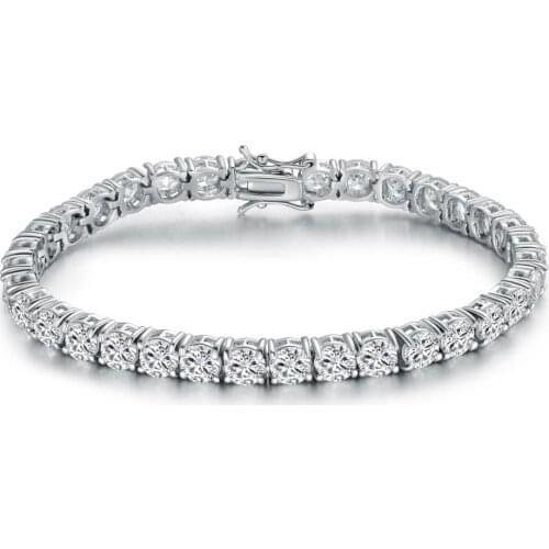 Wholesale Bracelet Drop shipping 18K White Gold Plated Jewelry 4mm 7.5inches Zircon Tennis Bracelet Women Roman Classic Bracelet
