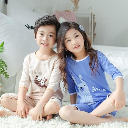 Girls Summer Short Sleeve Pajamas Infantil Girls Clothing Sets Kids Pyjamas Baby Cotton T-shirt Boys Pijamas Children Pajamas