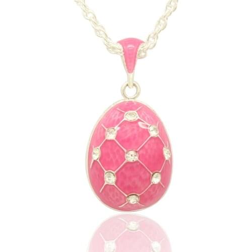 Suitable for all brands of pink Russian egg pendant necklace jewelry production, womens handmade jewelry