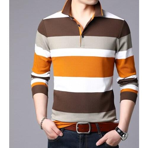 Striped Design New 2020 Men s Brand Polo Shirt Long Sleeves Fashion Spring Autumn Clothes Plus Asian Size M-3XL 4XL 5XL