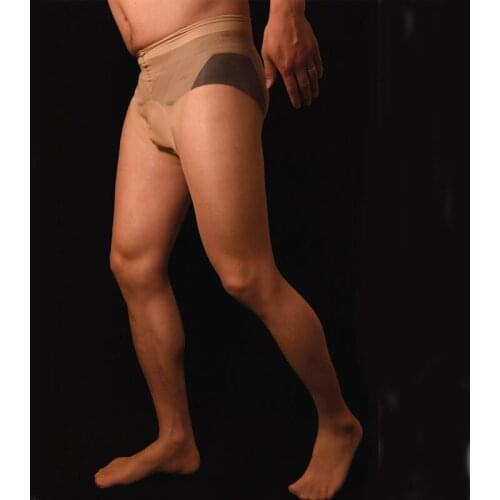 Sexy Men Lace Cat Plus Size U Convex Pouch Stockings COCkring Open Close Sleeve Shiny Sexy Tight Stockings Dance Gay Wear F15