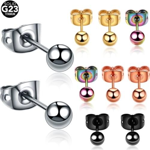 2pcs/lot G23 Titanium Butterfly Clasp Push Back Ear Tragus Helix Piercing Punk Ear Stud Earrings Piercing Fashion Girls Jewelry
