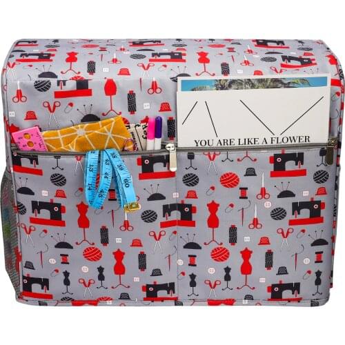 Sewing Machine Dust Cover With Pockets For Needles Sewing Machine Accessories Storage Bag Household For Women