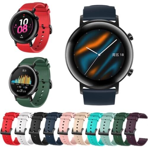Silicone Sport Bracelet For Huawei Watch GT2 42mm Watch Band For Honor Magic Watch 2 42mm Wrist Strap Correa GT 2 Accessories