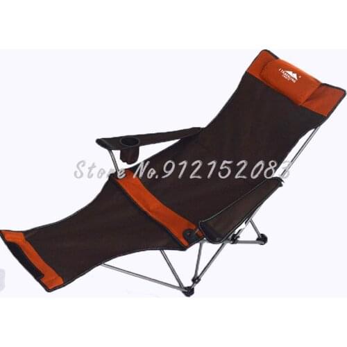 Outdoor Folding Deck Chair Dual Purpose Lunch Break Bed Home Camping Leisure Beach Stool Portable Back Fishing Chair