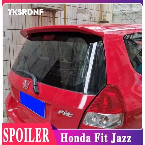 For Honda Jazz Fit Spoiler High Quality ABS Material Car Rear Wing Primer Color Rear Spoiler For Honda Fit Spoiler 2004-2007