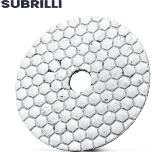 SUBRILLI 3/4/5 Inch Flexible Dry Polishing Pad Granite Stone Polishing Concrete Grinding Disc Sharp Type Resin Bond Abrasive Pad