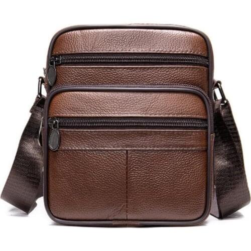Quality Guarantee Mens Genuine Leather Bag Crossbody Bags For Men Messenger Bag Man Phone Holder Shoulder Bags Male Handbags