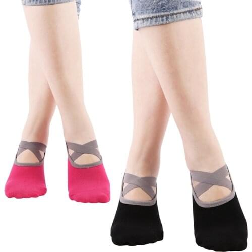1Pair Womens Yoga Socks Low Cut Anti Slip Sticky Bottom Workout Pilates Grip Sock For Woman Dance Slippers Fitness Ballet Socken