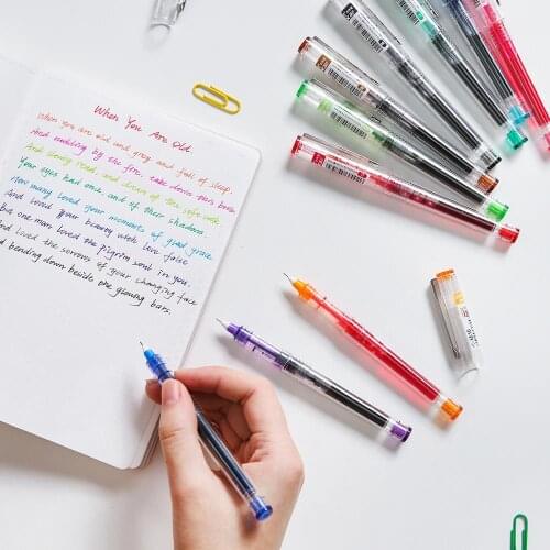 1pcs Crystal Transparent Ink Pen Free Liquid Color 0.5mm Fine point Liner Pens Writing Signature Drawing School Supplies F002