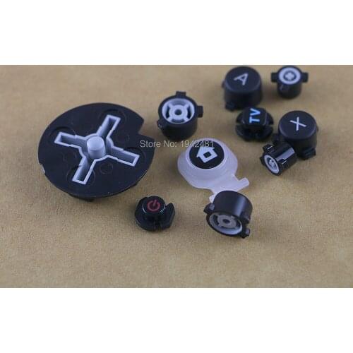 10sets Black Plastic Power ON OFF Button Home + ABXY Button D-Pad Replacment For Wii U WIIU Game Pad Controller full buttons