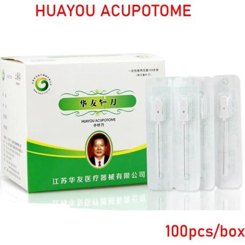 100 pieces Disposable Huayou Acupotome Knife needle Painless Massage Sharp Sterile Aucpuncture Needles