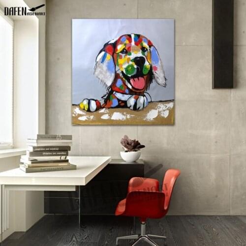 100% Handmade Single Modern Animal Paintings Cool Basset Dog Painting On Canvas Oil Modern For Living Room Home Wall Art
