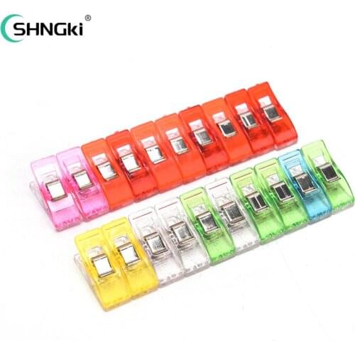 20 Pcs Colorful Foot Case Multicolor Plastic Clips Fabric Clamps Patchwork Hemming Sewing Tools Sewing Accessories