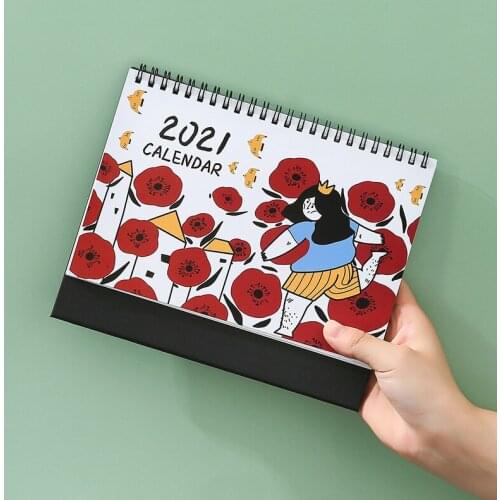 2021 Desk Calendar Treasure Girl Series Creative Simple Desktop Desk Calendar Schedule Plan Calendar Study Stationery