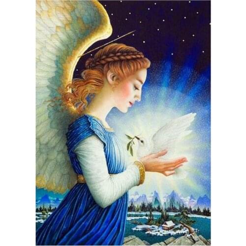 2021 New Arrivals 5D DIY Full Round Diamond Painting Angel 3D Embroidery Cross Stitch Rhinestone Mosaic Home Decor Art Y1507