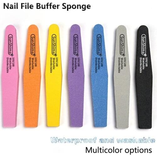 10pcs/set Nail File Buffer Sponge Rhombus Double Side Nail files buffer 100/180 Polishing Grinding Manicure Pedicure Nail File